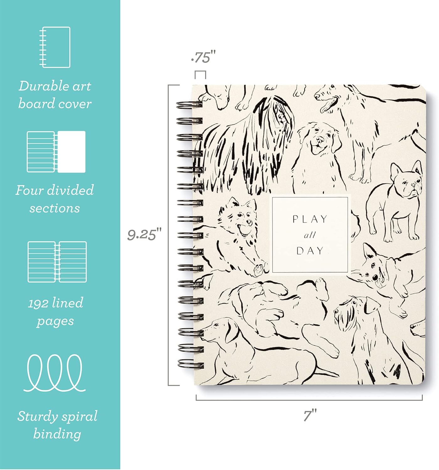 Compendium Spiral Notebook – Expect the Best Things to Happen Today – A Designer Spiral Notebook with 192 Lined Pages, College Ruled, 7.0" W x 9.25" H