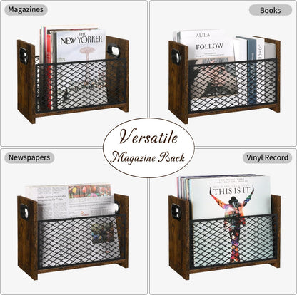 YINMIT Magazine Holder, Magazine Rack Floor, Magazine Storage Basket, File Holder Organizer, Folder Organizer for Magazines, Books, Newspapers, Tablets (Medium)