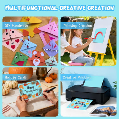 40 Sheets Cream Cardstock Paper 8.5 x 11, Ivory Cardstock Printer Paper 8.5x11, Off White Card Stock Paper 8.5 x 11, 200 GSM Construction Paper for DIY Cards, Greeting Cards, Wedding Invitations