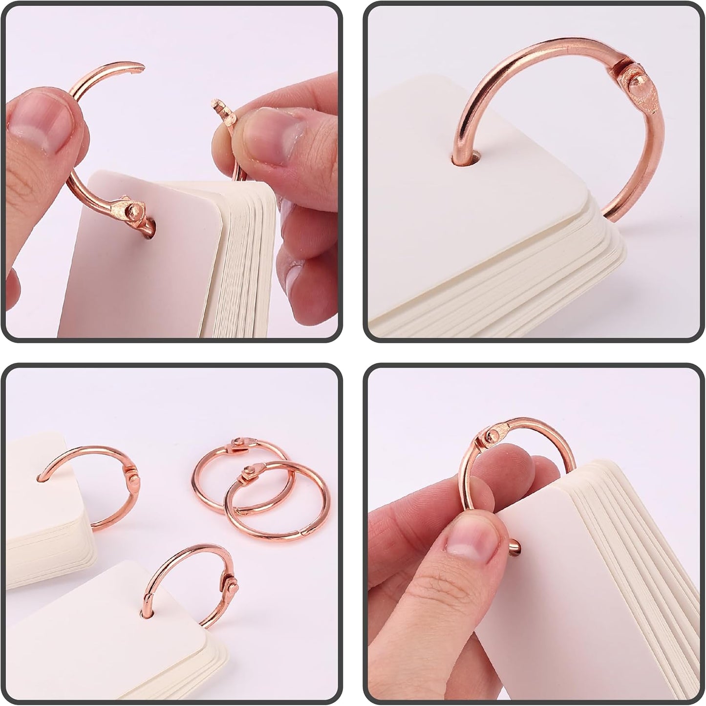 Mr. Pen- Loose Leaf Binder Book Rings, 5 Assorted Sizes (0.6", 1", 1.2", 1.5",2"), 36 Pack, Metal Binder Rings for Index Cards, Keychains, School, Home, Office, Silver