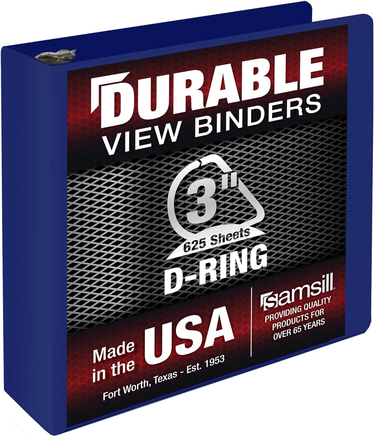 Samsill Durable 4 inch 3 Ring Binder, D Ring Binder, 100% Recycled Chipboard, Black, 2 Pack