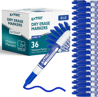 EXTRIC Green Dry Erase Markers, 36 Count Whiteboard Markers Chisel Tip, Bulk Classroom White Board Marker Dry Erase, Low Odor Chisel Tip Erasable Markers