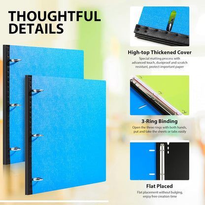 WOT I 1 Inch Telescoping 3 Ring Binder 4 Pack, Expandable Flexible Binder with Customizable Front Cover & Clear Catalog Pocket, Holds 225 Sheets, School Office Supplies, White