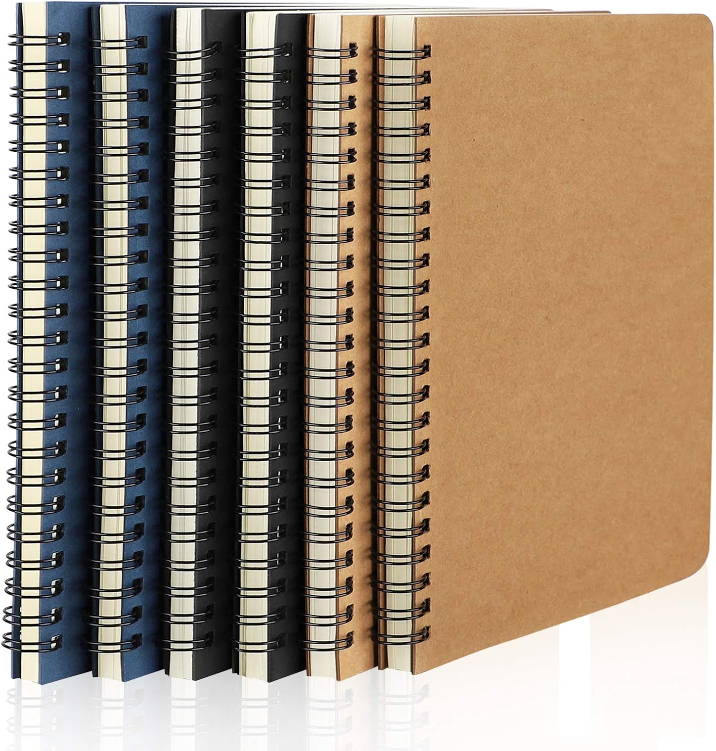 EUSOAR Spiral Lined Notebook, A5 3packs 5.5"X8.3" 120 Pages Lined Travel Notebooks Journal, Memo Notepad Sketchbook, Students College Office Business Diary Ruled Spiral Book Journal-3Colors Covers