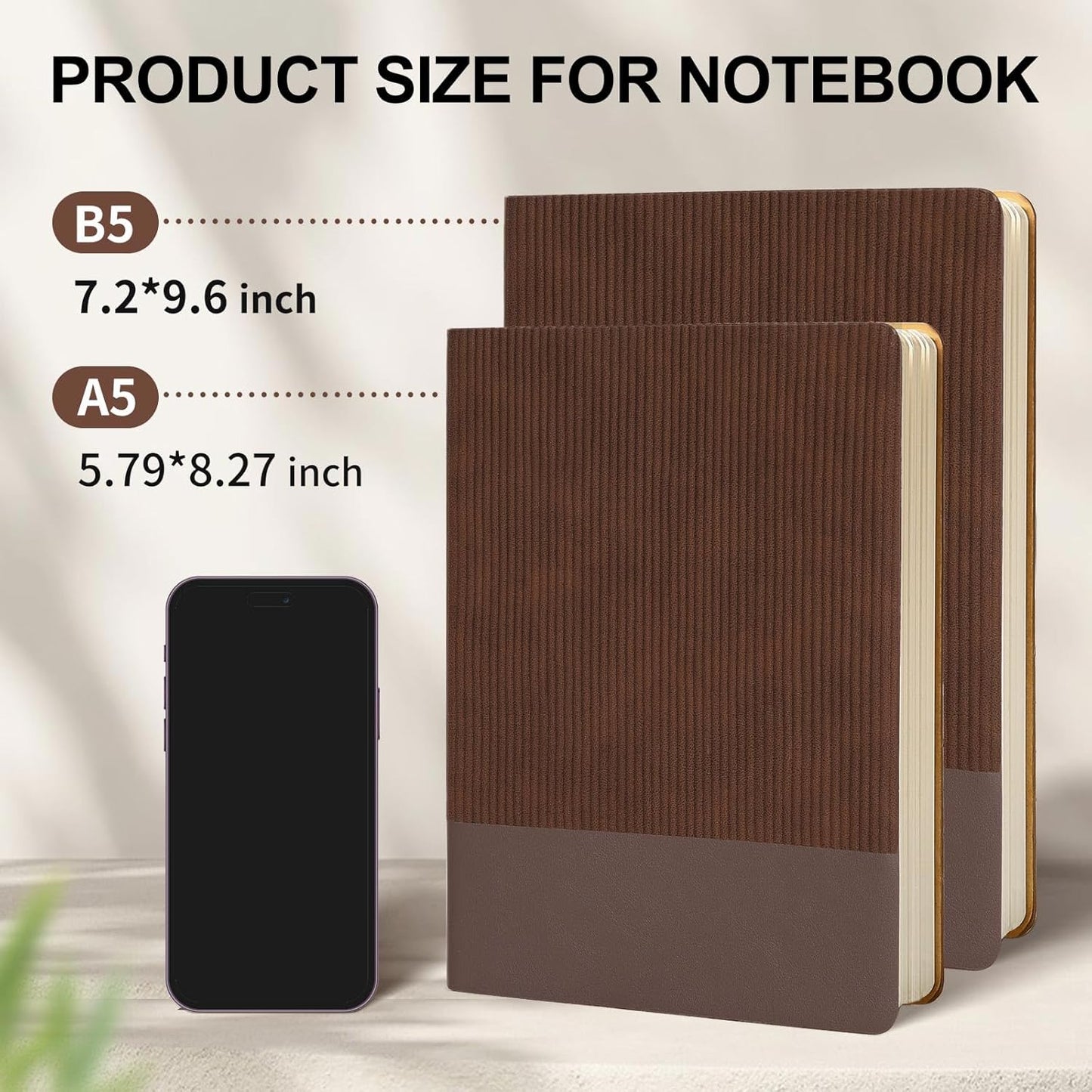 Lined Journal Notebook for Work College Ruled Note Book 5.79"x8.27"A5 PU Leather Daily Journaling 216 Pages for Women Men Writing Home School Supplies Business (Dark Green)