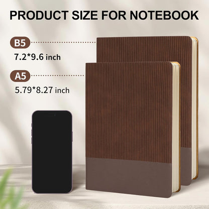 Lined Journal Notebook for Work College Ruled Note Book 5.79"x8.27"A5 PU Leather Daily Journaling 216 Pages for Women Men Writing Home School Supplies Business (Dark Green)
