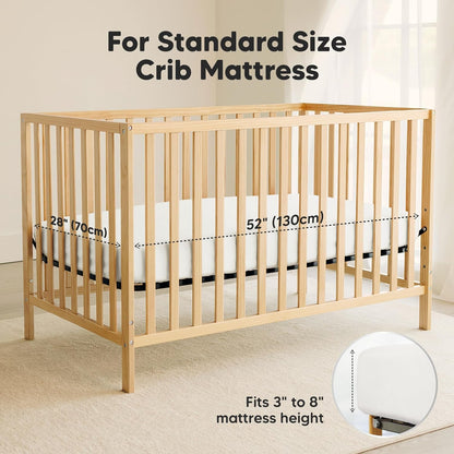2-Pack Waterproof Crib Sheets for Boys, Girls - 52x28 Fitted Organic Cotton Baby Crib Sheets, Toddler Mattress Protector Cover, Washable, Soft & Durable Baby Bedding Essentials(Pine Grove)