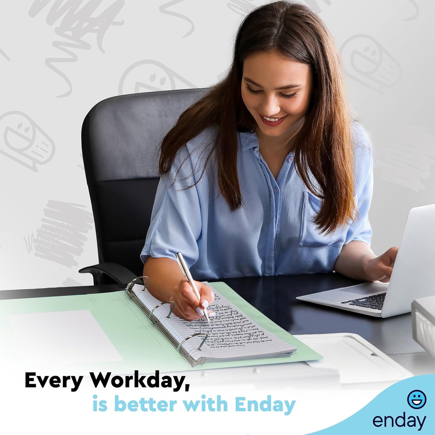 Enday 1.5 Inch Binder, Green - 1.5 Inch 3 Ring Binder, Round Ring Pastel with Clear View Cover for Letter Size 8.5 x 11'' Paper & 2 Inside Pockets, Ideal for School Supplies, Office, and Home
