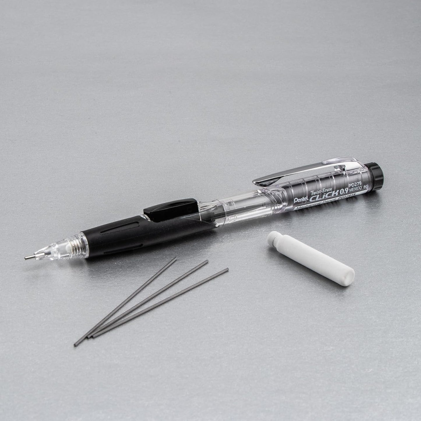Pentel Twist-Erase Click Mechanical Pencil (0.7mm), Pack of 6 Pencils with 2 Pack of Lead Refills (PD277TLBPS6M)