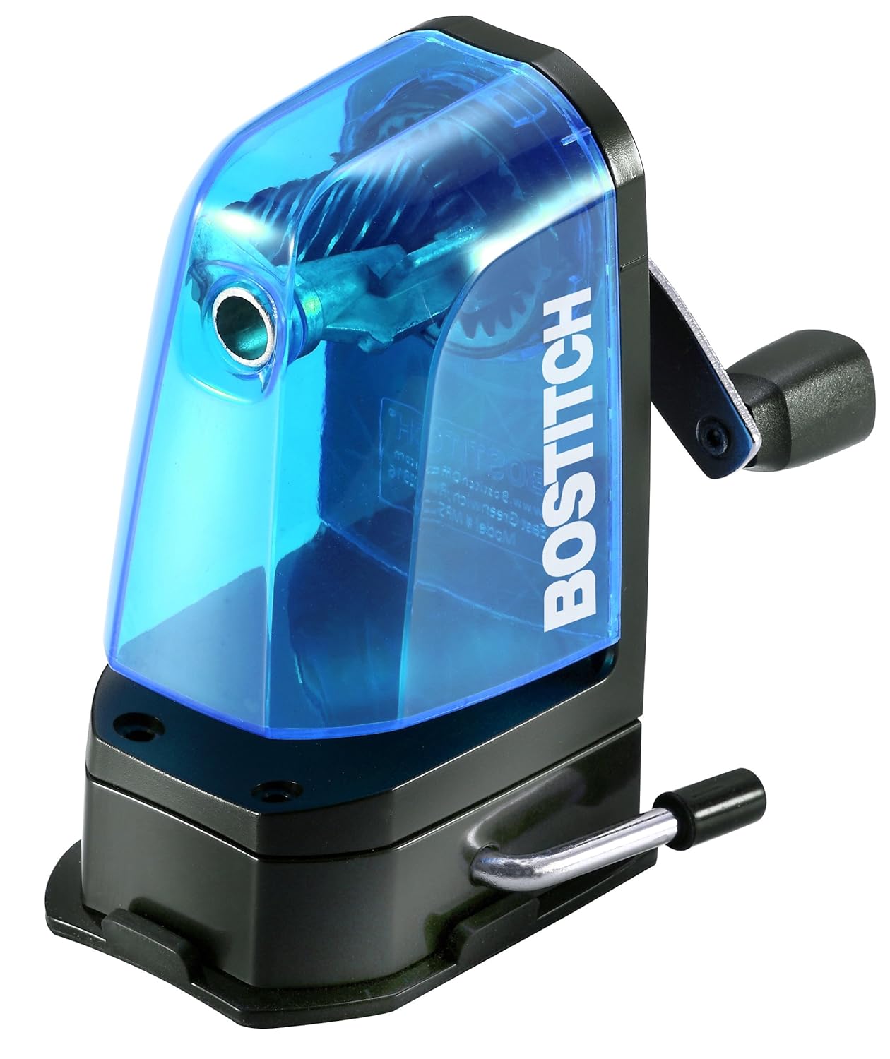 Bostitch Office Multi-Mount Manual Pencil Sharpener, Vacuum Mount or Screw Mount, Black (MPS2-BLK)