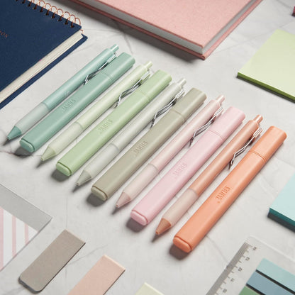 BLIEVE - Aesthetic Highlighters and Gel Pens With Soft Ink and Chisel Tip, Bible Highlighters and Pens No Bleed, Dry Fast Easy to Hold, for Bible Journaling Planner School Supplies (MORANDI)