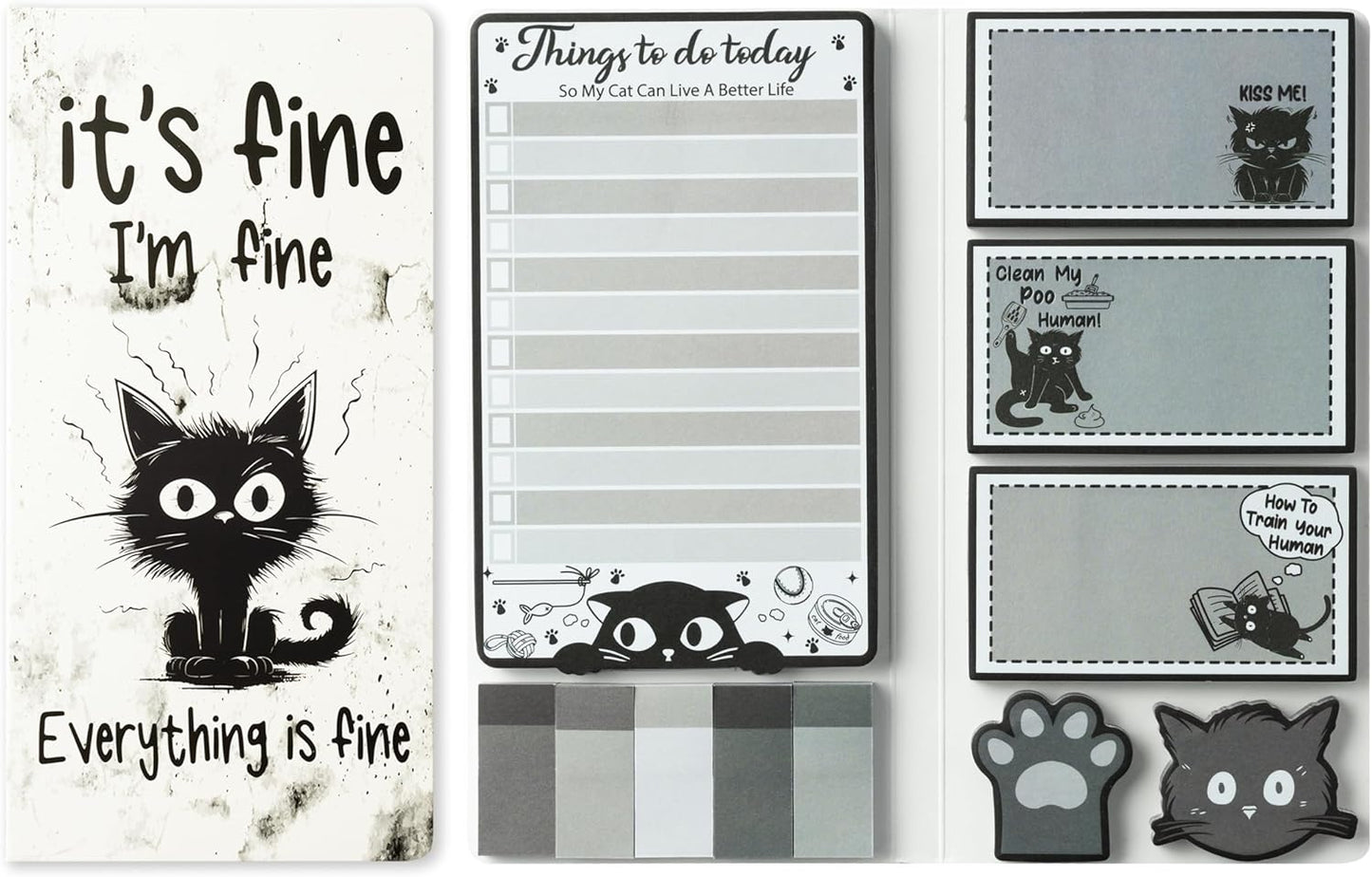 B1ykin Cute Sticky Notes Set - Stay Alive Skeleton Shaped Self-Stick Notes Pad, 550 Sheets Writing Memo Pages Sticky Notepad for Teacher Appreciation Gifts, School Office Supplies (Funny Skeleton) - Colors A