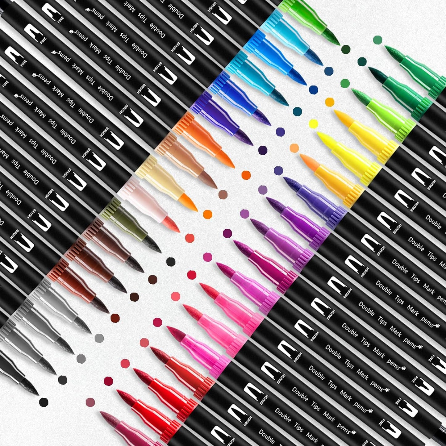 Thboxes 12 Pack Black Drawing Pens, Dual Tip Brush Fineliners Pens Washable Brush Tip Markers for Adults Art Drawing Sketching Journaling Calligraphy