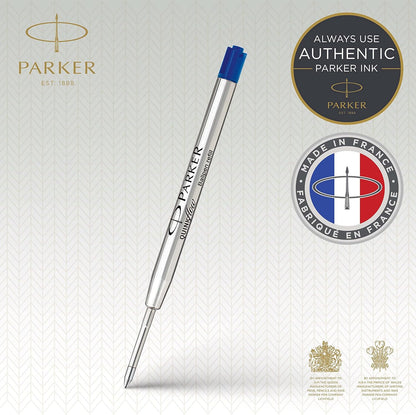 PARKER QUINKflow Ballpoint Pen Ink Refill, Medium Tip, Blue, 1 Count