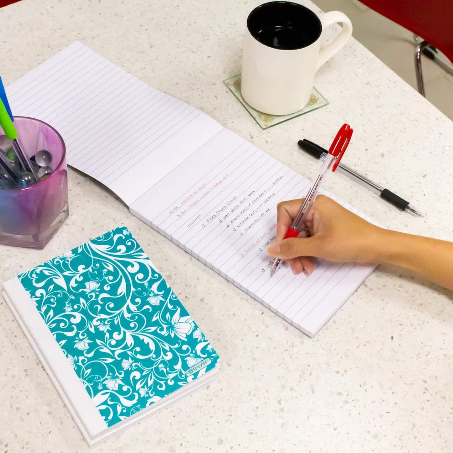 BAZIC Products Writing Pad 100 Sheets 6" x 9" – Writing Pad With Durable Lined Note Pads, Smooth Writing Paper, and Easy-tear Paper Pads; Compact Note Pads and Writing Pads for Office, School, or Home, 1-pack