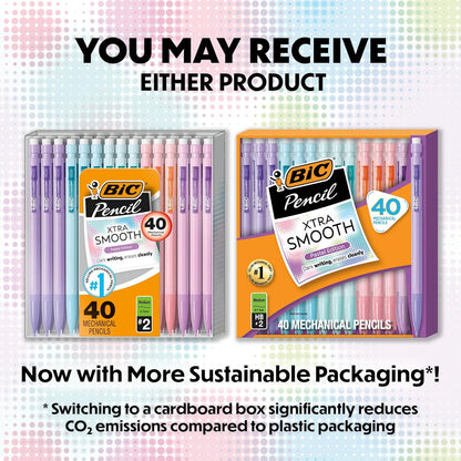 BIC Xtra Smooth Mechanical Pencil with 0.7 mm Medium Point, Refillable and Retractable, 40-Count Pack