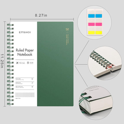 EMSHOI A5 Spiral Notebook College Ruled Lined Journal, Small 5.7" X 8.22", 300 Pages/150 Sheets, 100gsm Thick Paper, Waterproof Hardcover, for Office School Women Men Work Writing Notes, Blue