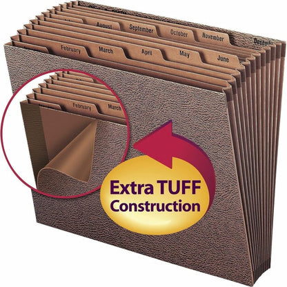 Smead TUFF Expanding File, Monthly (Jan.-Dec.), 12 Pockets, Letter Size, Redrope-Printed Stock (70488)