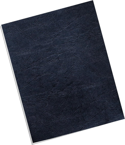 Fellowes Letter Size Binding Covers Expressions Grain, 50-Pack, Navy (52124)