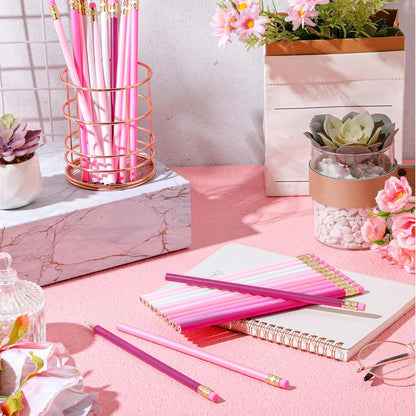 24 Pcs Round Pencils with Eraser 2 HB Cute Pencils Bulk for School Graphite Wood Color Unsharpened Pencil for Drawing Sketching Wedding School Teacher Supplies Student Reward