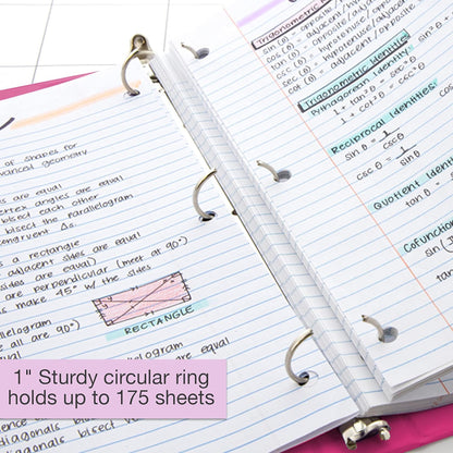 BAZIC Products 3 Ring Binder - Green, Economy View Binder with Clear Overlay Cover and Round Rings, Organizer for School Office Home Use, 1-inch Capacity Holds 175 Sheets Paper, 12-Pack