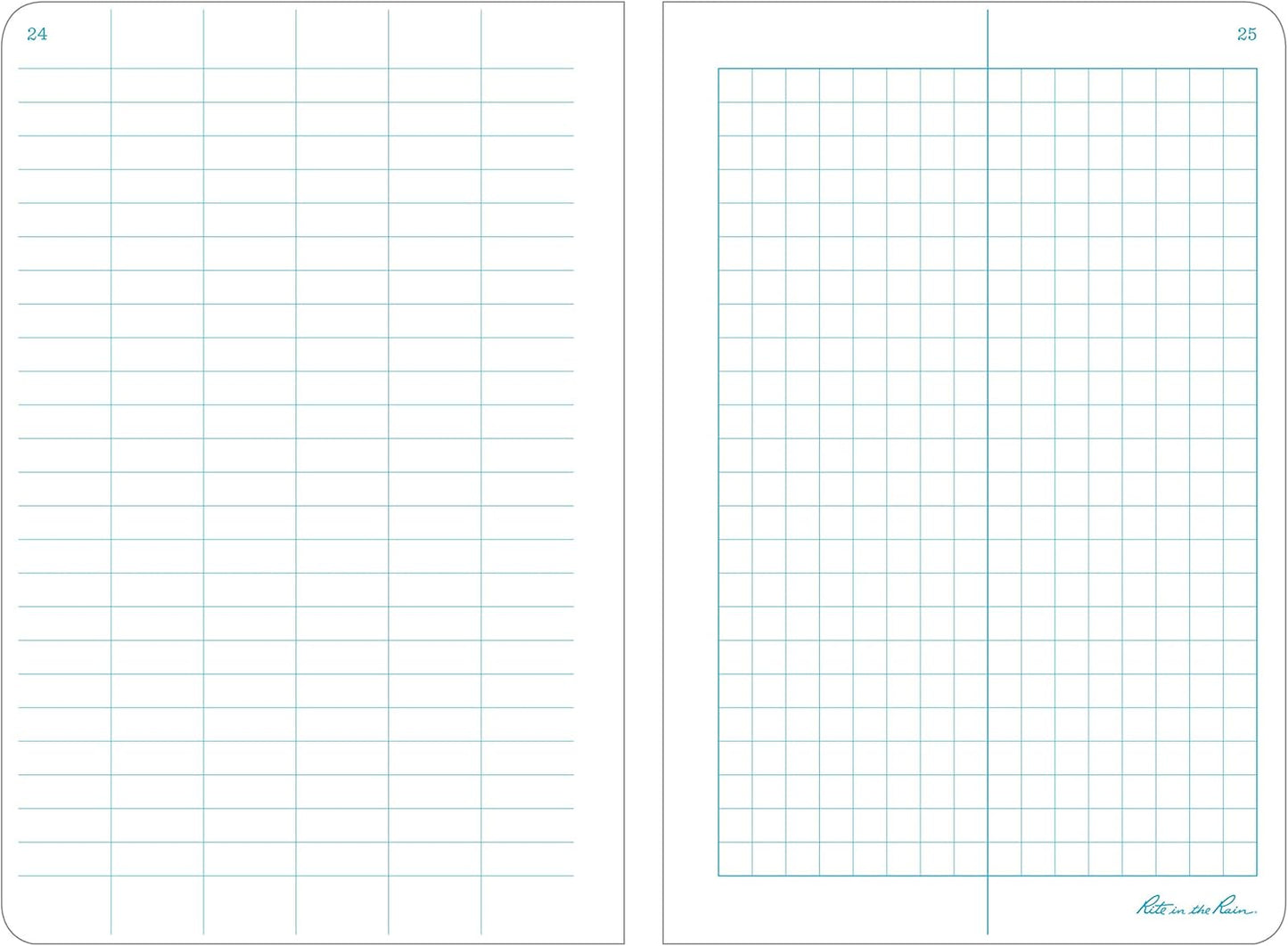 Rite In The Rain Weatherproof Stapled Notebook, 4.625" x 7", Orange Cover, Universal Pattern, 3 Pack (No. OR71FX)