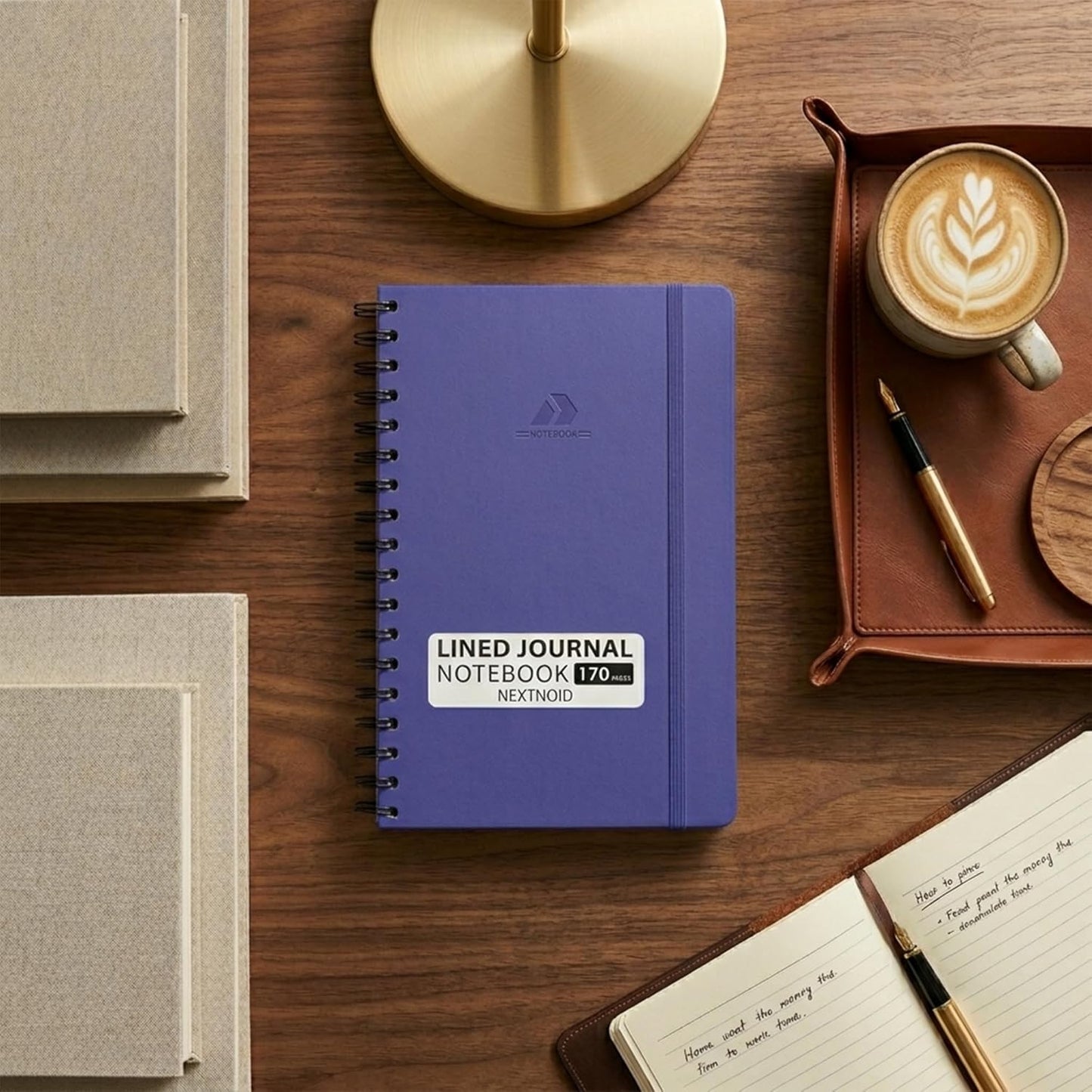 Nextnoid Lined Spiral Notebook Journal For Women & Men - A5(5.8" x 8.3") 170 Pages, Hardcover Notebooks for Work & Note Taking, College Ruled Journals for Writing - Grey