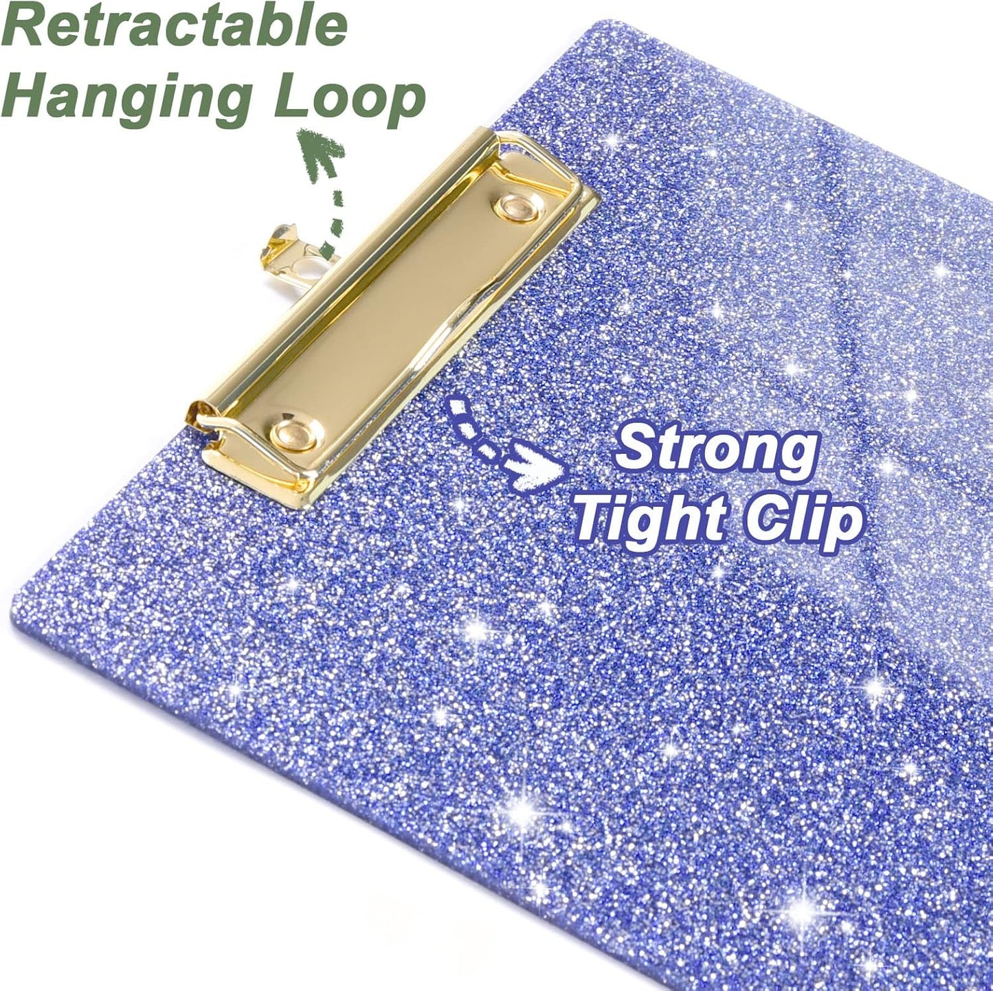 Rimilak Acrylic Glitter Clipboards, Sparkly Board with Low Profile Gold Clip, Designed for Classroom School and Office Use, A4 Letter Size 9 x 12.5 in, Pink