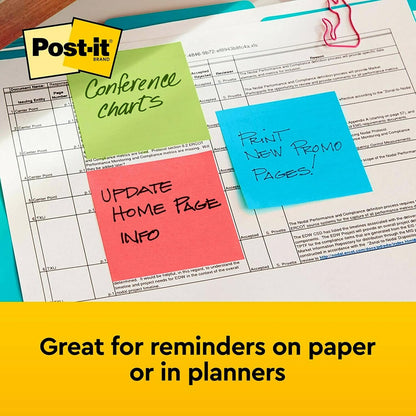 Post-it Pop-up Notes, 18 Sticky Note Pads, 3 x 3 in., School Supplies, Office Products, Accordion Sticky Notes Work with Pop-Up Note Dispenser, Poptimistic Collection