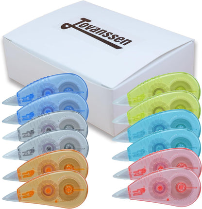 White Correction Tape, 12 Pack, 13.13 Feet Correction Tape for School And Office, Easy To Use Applicator for Instant Corrections
