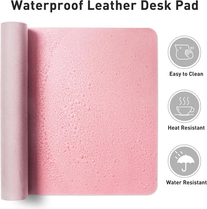 Aothia Leather Desk Pad Protector, Mouse Pad, Office Desk Mat, Non-Slip PU Leather Desk Blotter, Laptop Desk Pad, Waterproof Desk Writing Pad for Office and Home (Black,36" x 17") - Colors A