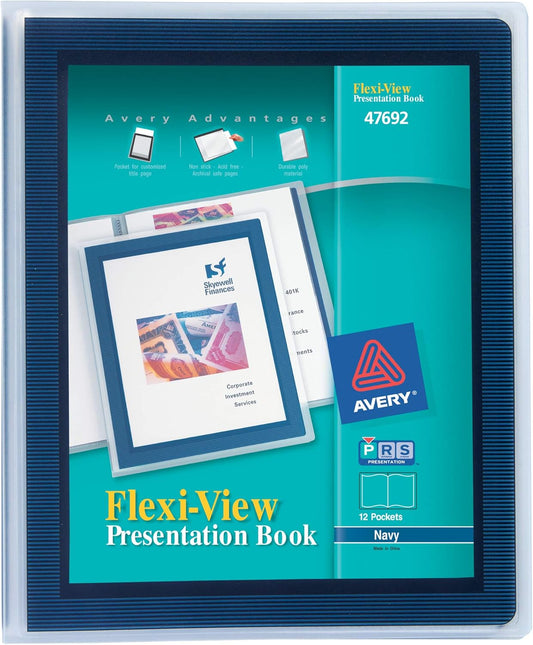 Avery Classic Presentation Book, Clear Front Window for Title Page, 12 Non-stick Pages, 1 White Book (47671)