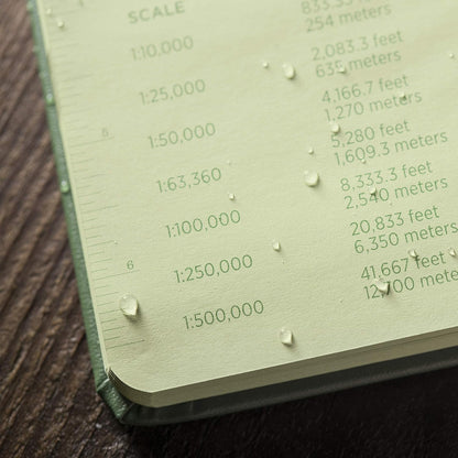 Rite in the Rain Weatherproof Hard Cover Notebook, 4.25" x 6.75", Green Cover, Universal Pattern (No. 970F-M)