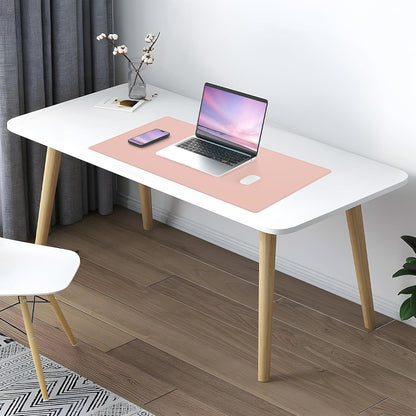 Large Desk Mat 47.2" x 17" Leather Desk Pad Protector with Natural Cork & PU Leather, Non-Slip Office Desk Mat, Large Mouse Pad, Waterproof Desk Blotter pad for Office&Home(Black)