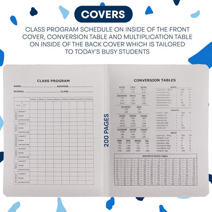 Emraw Marble Composition Notebook Wide Ruled Black and White Composition Books 100 Sheets (4 Pack) - By Enday