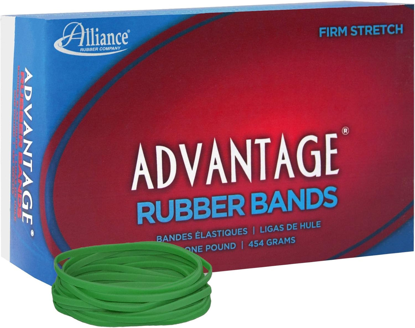 Alliance Rubber 26649 Advantage Rubber Bands Size #64, 1/4 lb Box Contains Approx. 80 Bands (3 1/2" x 1/4", Natural Crepe) Beige
