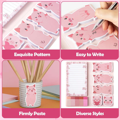 B1ykin Cute Sticky Notes Set - Stay Alive Skeleton Shaped Self-Stick Notes Pad, 550 Sheets Writing Memo Pages Sticky Notepad for Teacher Appreciation Gifts, School Office Supplies (Funny Skeleton) - Colors B