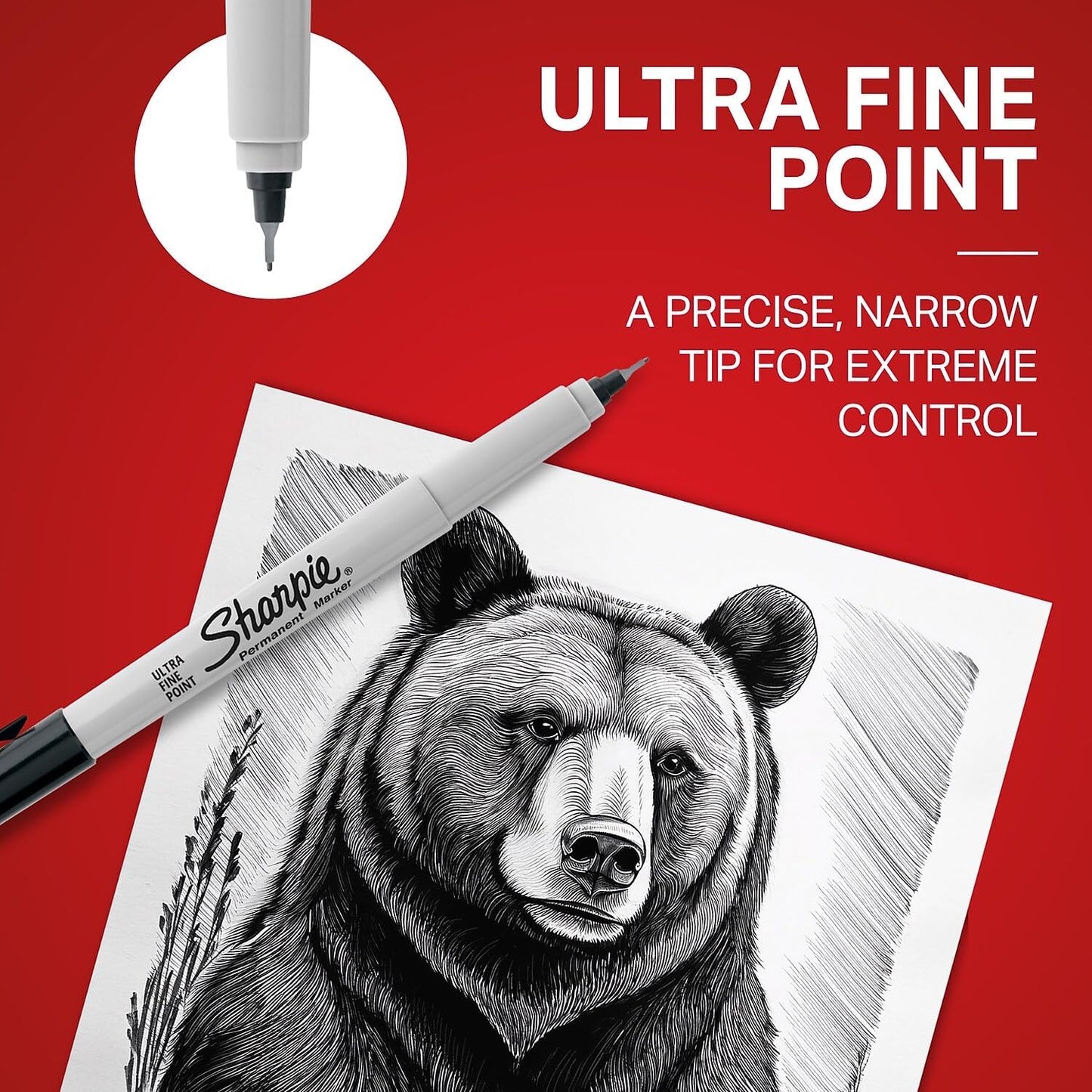 Sharpie Permanent Markers | Ultra-Fine Point | Assorted Classic Colours | 4 Count