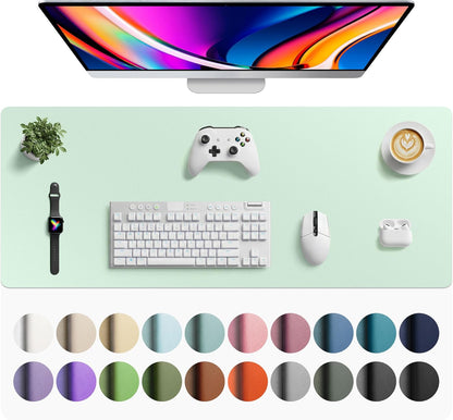 Aothia Leather Desk Pad Protector, Mouse Pad, Office Desk Mat, Non-Slip PU Leather Desk Blotter, Laptop Desk Pad, Waterproof Desk Writing Pad for Office and Home (Black,36" x 17") - Colors A