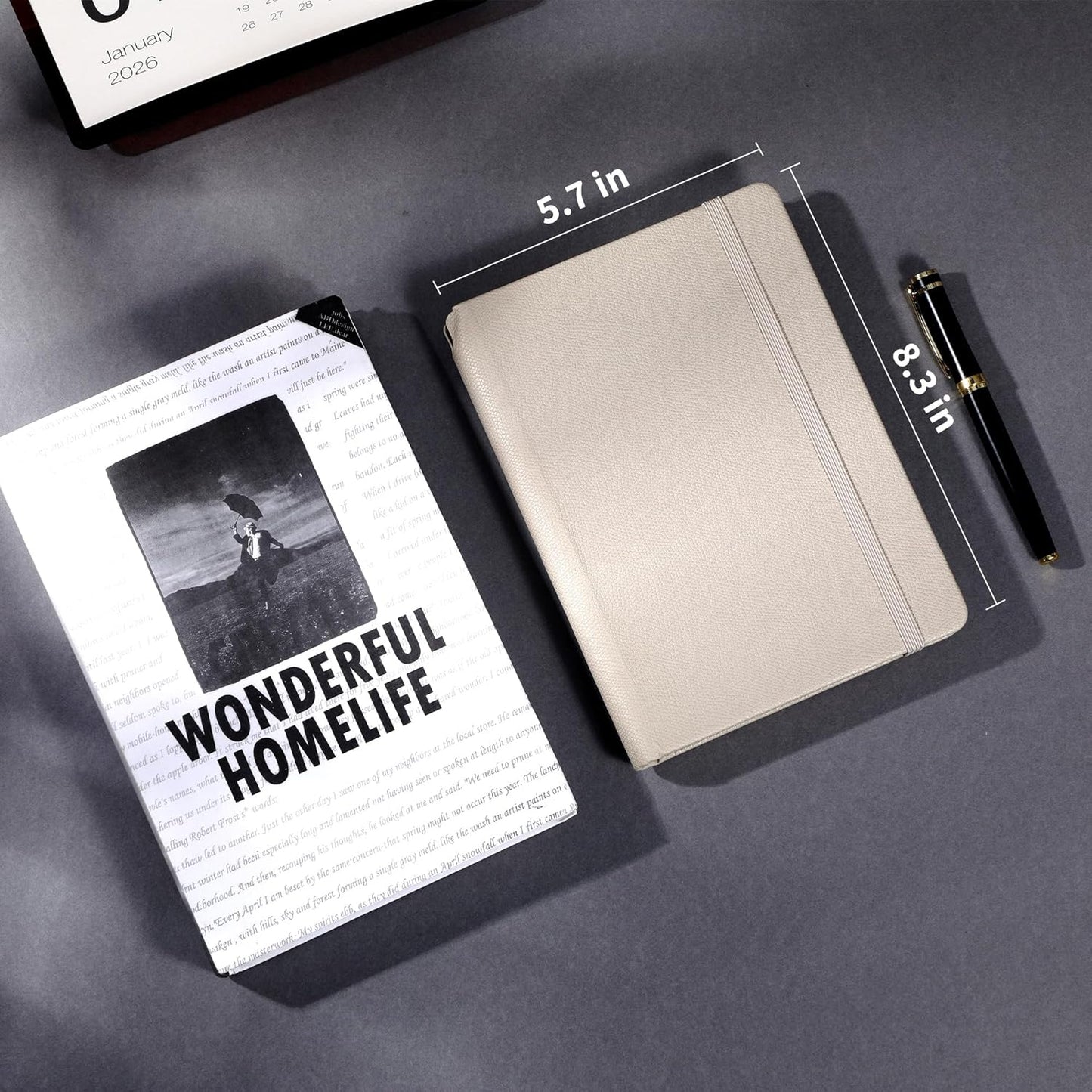 CAGIE Lined Journal for Men Women, Tree Growth Ring Leather Bound Journal Notebook, 256 Pages 100 GSM Journals for Writing, A5 Hardcover Journaling Notebooks for Work, Note Taking