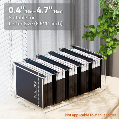 ANSOOK Hanging File Folder Letter Size,6 Packs Extra Capacity Hanging File Folders with Tabs,5" Expanding Plastic Hang Folder,Accordion File Organizers,File Cabinet Folders for for File Frame & Box