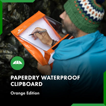 Waterproof Clipboard A4 Portrait by Paperdry, Black, Superior PVC Plastic with Cold Protection, Outdoor Covered Clip Board with Storage, A4 Waterproof Document Holder
