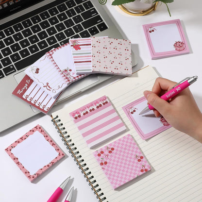 9 Pads Wildflower Sticky Notes 3x3 Inch Cute Self Stick Notepads Notes Adhesive Memo Pad Office Decor Gifts for Students School Teacher Meeting Office Supplies