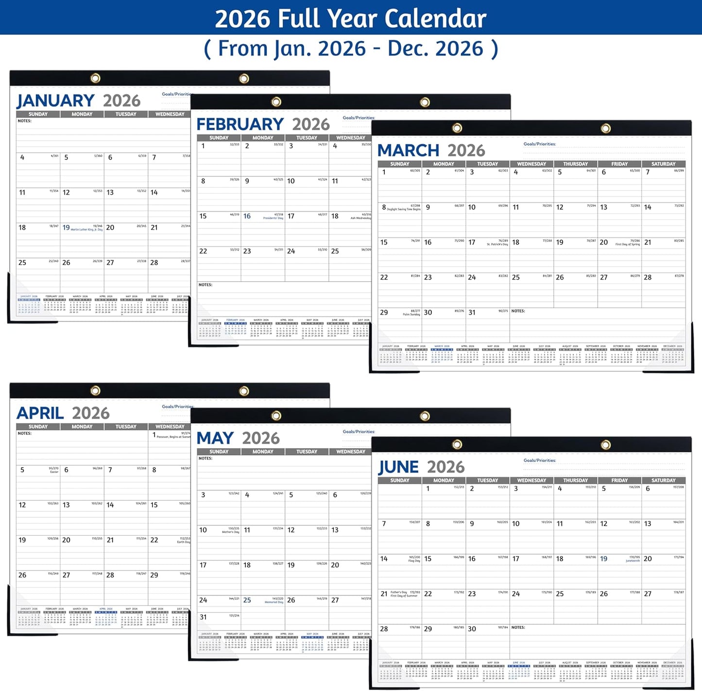 2026-2027 Desk Calendar – Run Now to MAR. 2027, 18 Monthly Desk Calendar 2026-2027 Large, 17'' x 12'', Best Desk/Wall Calendar 2026 with To-do Lists, Desk Pad, Ruled Blocks, Corner Protectors