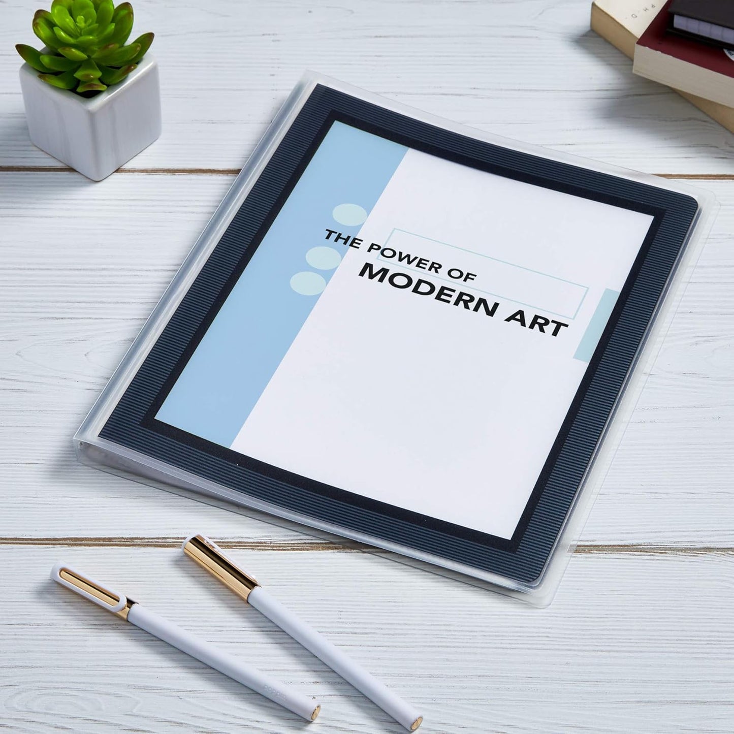 Avery Classic Presentation Book, Clear Front Window for Title Page, 12 Non-stick Pages, 1 White Book (47671)