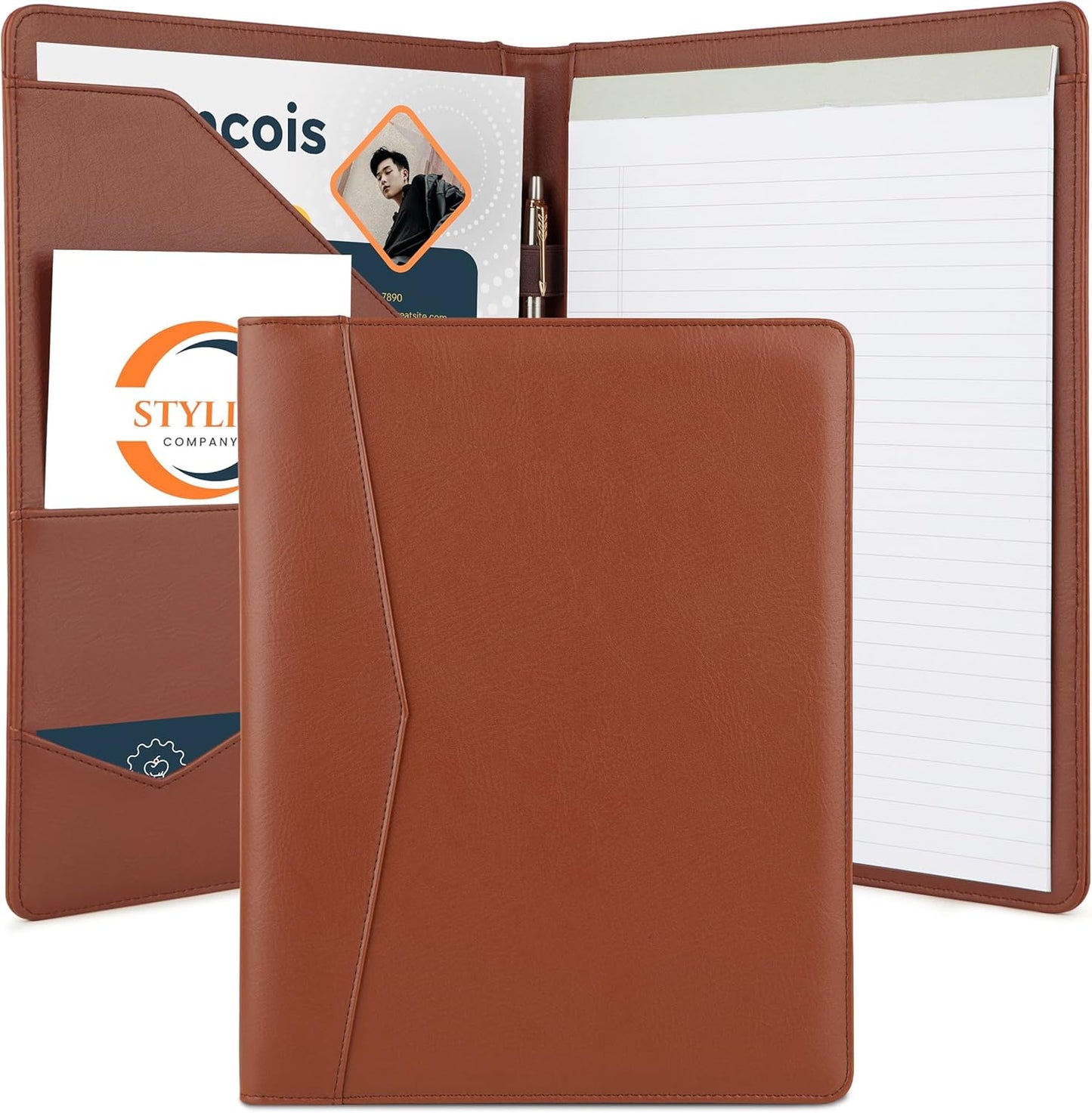 STYLIO Padfolio Folder with Removable Clipboard | Portfolio Organizer | Binder with Storage for Notebook, Notepad | Nursing Clipboard Folio, CNA Accessories for Work | Vegan Leather