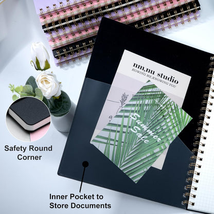 Yoment Graph Paper Spiral Notebook A5 Graphing Notebook 160 Pages Graph Paper Notebook Spiral Bound Waterproof Plastic Hardcover Spiral Journal 5x7 Grid Notebooks for Note Taking,Black