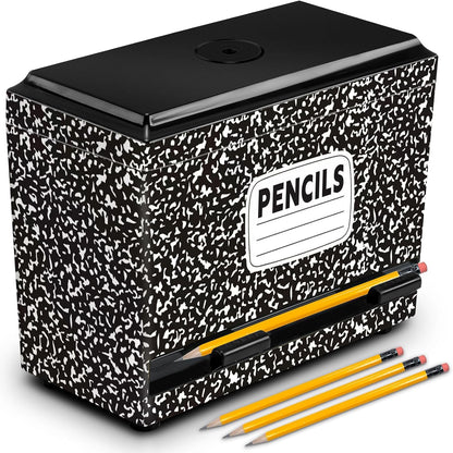 Briwooody Composition Pencil Dispenser for Classroom Back to School Teacher Must Have Black White Composition Notebook Classroom Decor Pencil Dispenser with Lid Teacher Gift for Pre K to Middle School