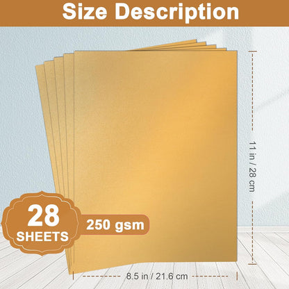 Silunkia 120 Sheets Cream Shimmer Cardstock 8.5 x 11 Off White Paper, 250gsm/92lb Premium Glossy Paper Card Stock for DIY Cards Making, Wedding Invitations, Anniversaries, Business Cards, Menus