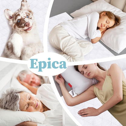 Epica Premium Ultra Plus Waterproof Sheet Protector Bed Pad, Under-pad, Quilted, Waterproof, and Washable, 34" x 52" for Children or Adults with Incontinence 34”x 52” (500 Washes ) Pack of 1